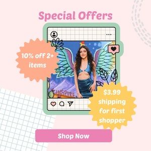 SPECIAL OFFERS: $3.99 shipping for my closets first shopper AND 10% off 2+ items